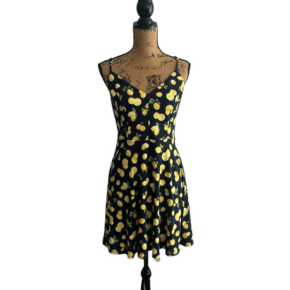 Navy lemon print sundress